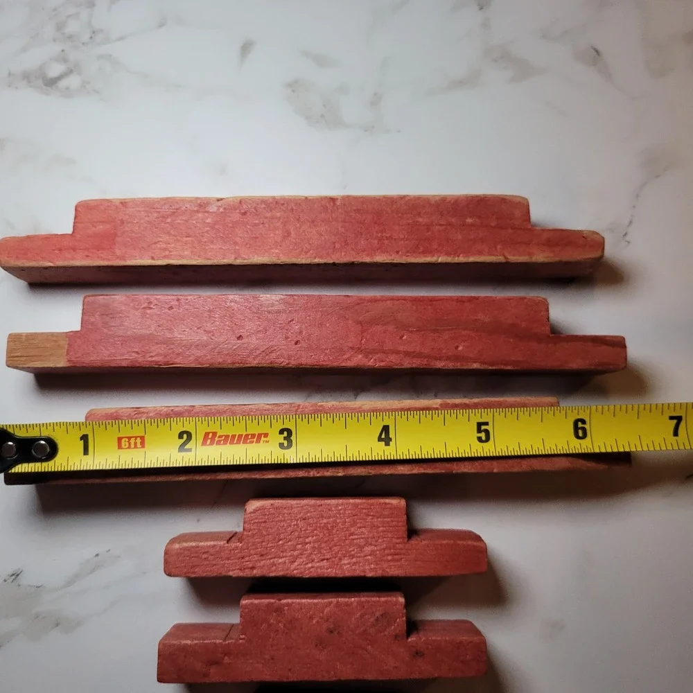 Vintage Lincoln Logs Wooden Blocks Notch‎ Square Replacement Building Toy 6 Pcs